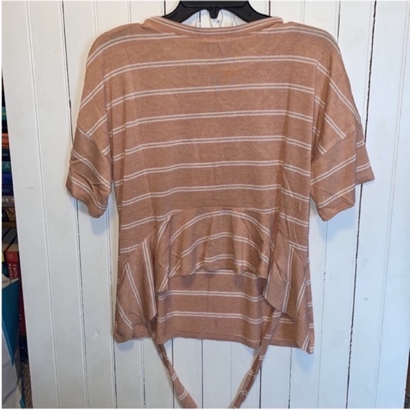 Lumiere Urban Outfitters Top Peach White Stripes Size M - Picture 7 of 9